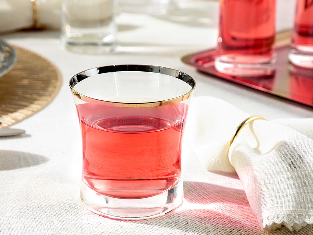 Dina Crystal 6 Set Juice Glass 280 ml Gold
