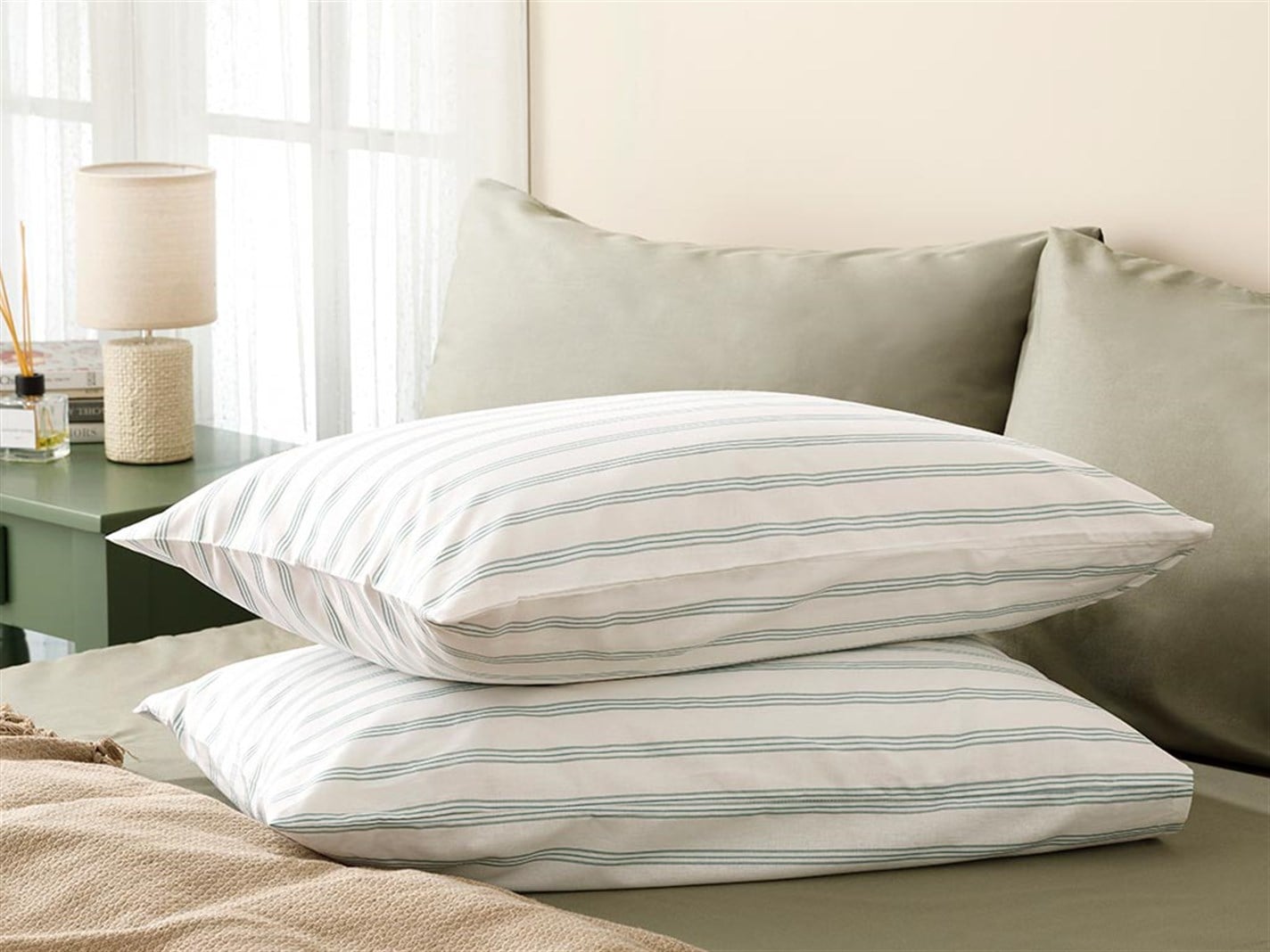 Dungă de vară 57 Tel / 144 Numărul de fir 2 set 50x70 cm Seledon,