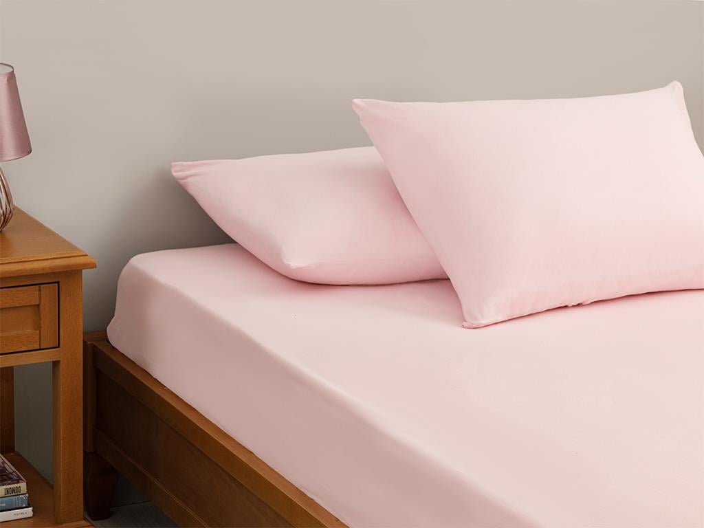 Duz Bumbac Single Set De Cearșaf Cu Elastic 100*200 Cm Roz