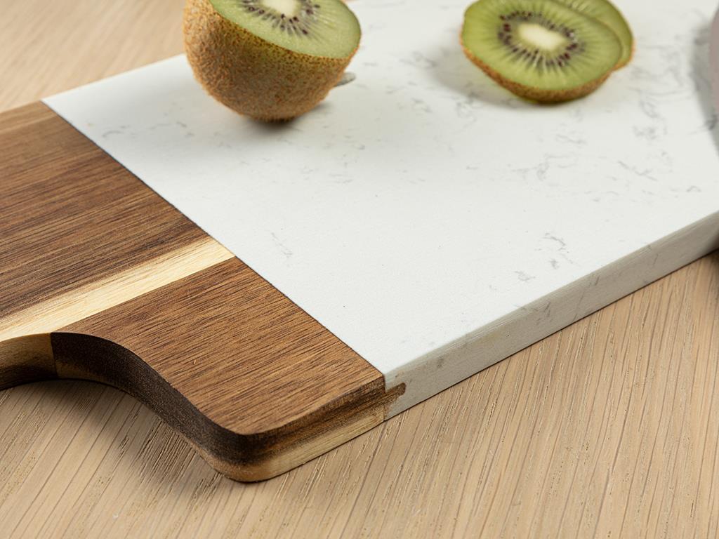 Elisa Acacia Marble Cutting Board 41x16 cm White