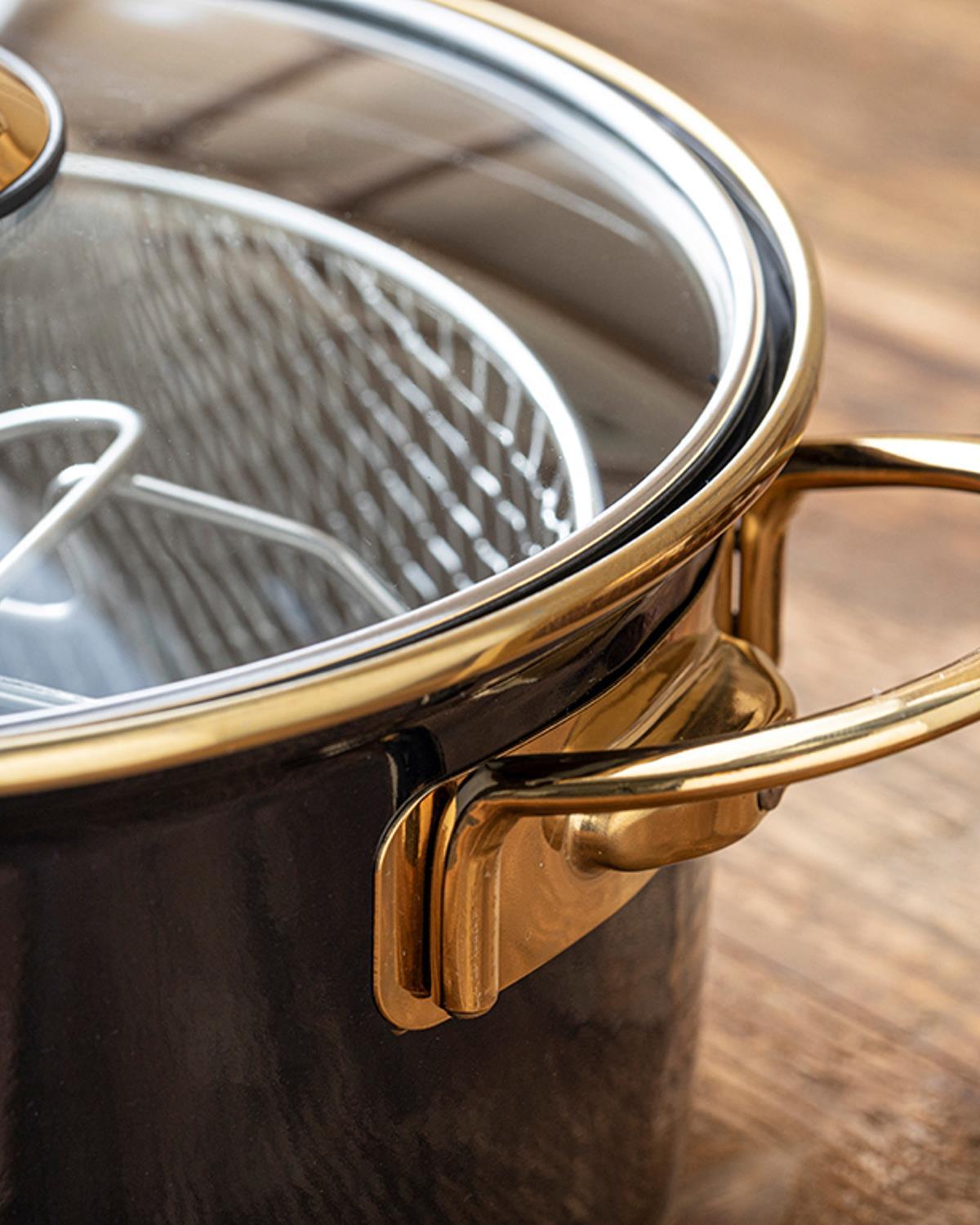Enamel Fritöz Telli Frying Pan 22 cm Black