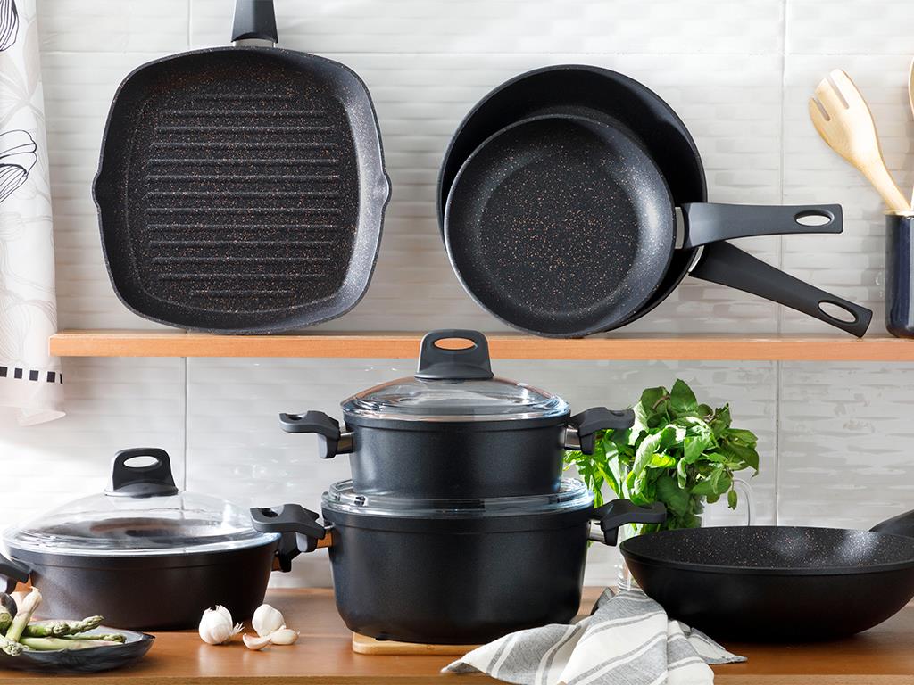 Emma Granite Wok Pan 28 cm Black