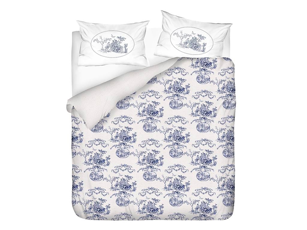 Epoca antică  Cu imprimeu Persoană dublă  SET CUVERTURĂ 200x220 cm Albastru