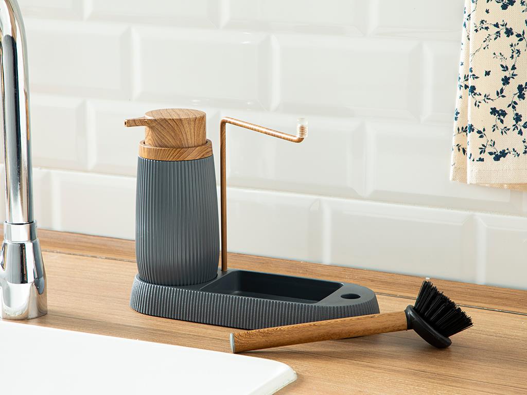 Evelyn Plastic brushed Dish Set 22x8x17 cm Anthracite