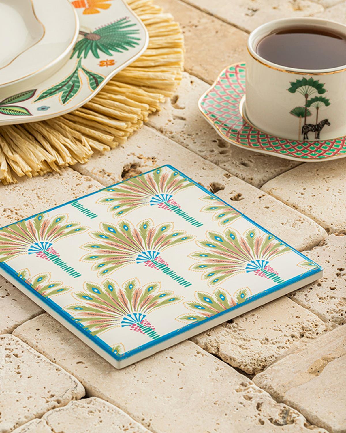 Exotic Palm Silicone Hot Mat 16x16 cm Colorful
