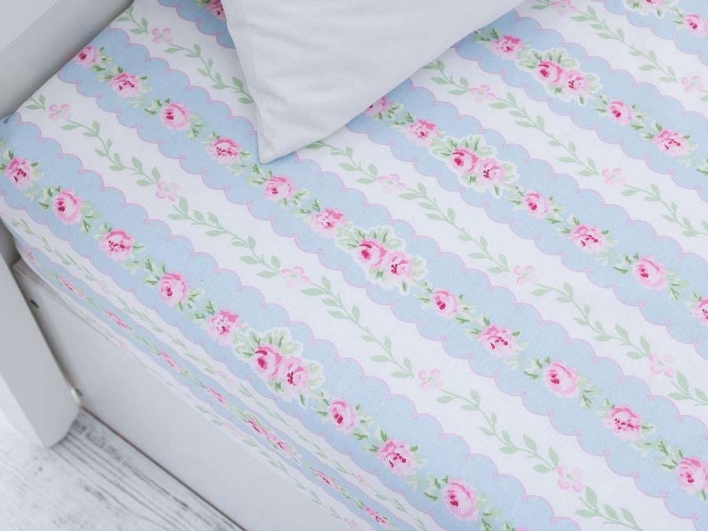 Fâșia romantică Bumbac Single Cearșaf 160*220 Cm Roz