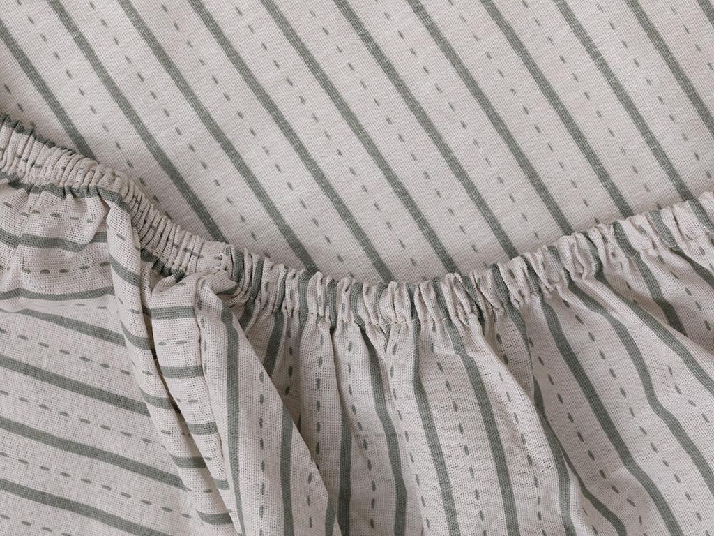 Fâșia urbană Bumbac Dublu Cearșaf Cu Elastic 180*200 Cm Sage Green.