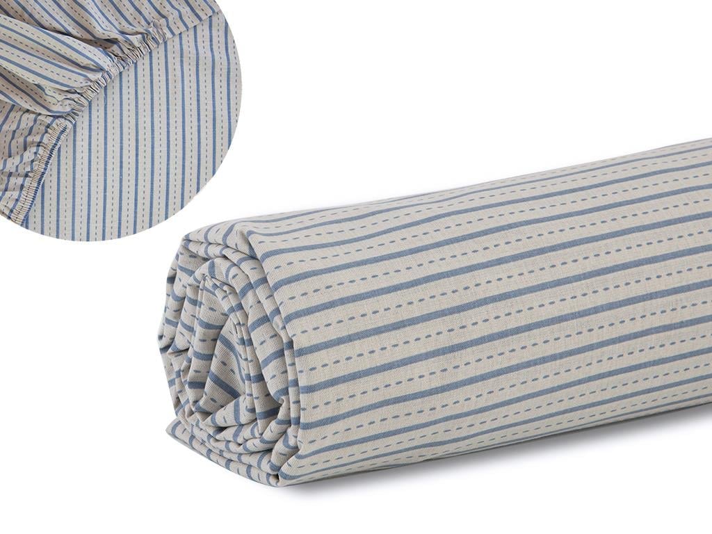 Fâșia urbană Bumbac King Size Cearșaf Cu Elastic 200*200 Cm Albastru