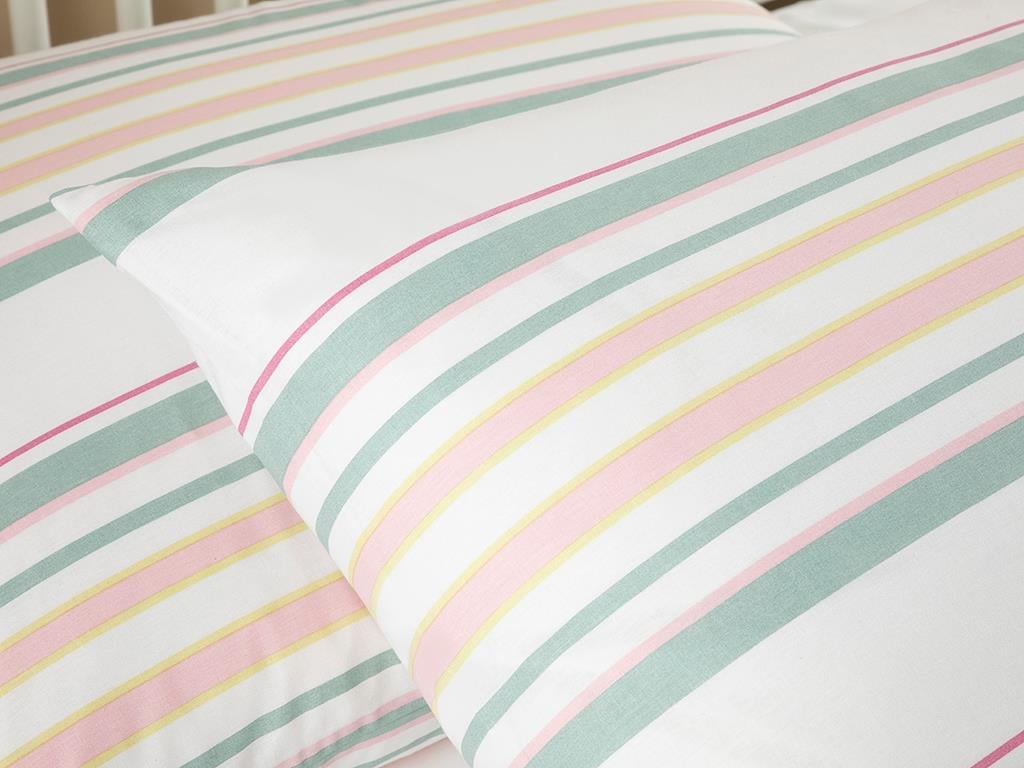 Fâșie pură Bumbac Set 2 Față De Pernă 50 x 70 cm Roz