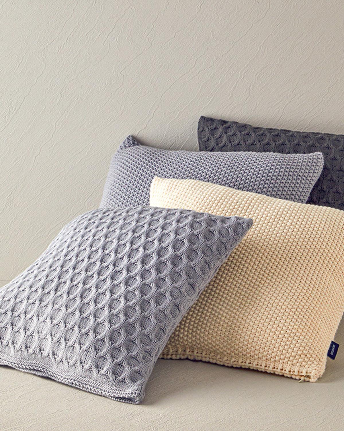 Knitwear Cover Throw Pillows 45x45 cm Gray