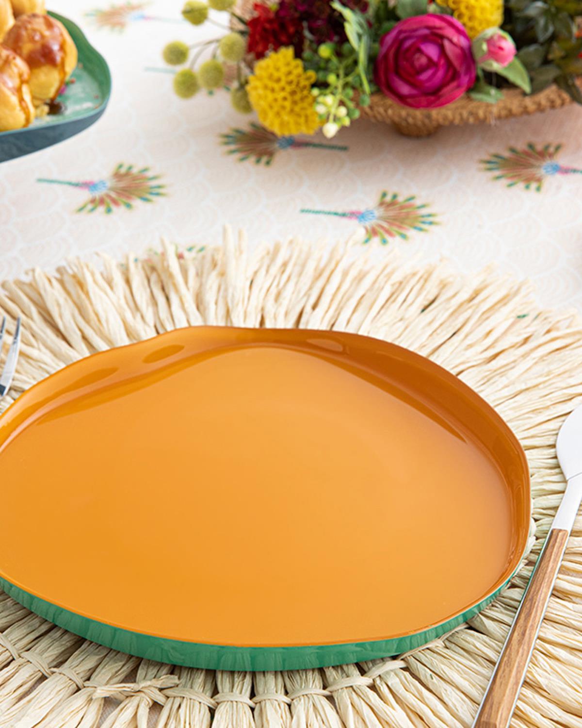 farmec Sticlă Farfurie De Tort 21 cm Portocaliu