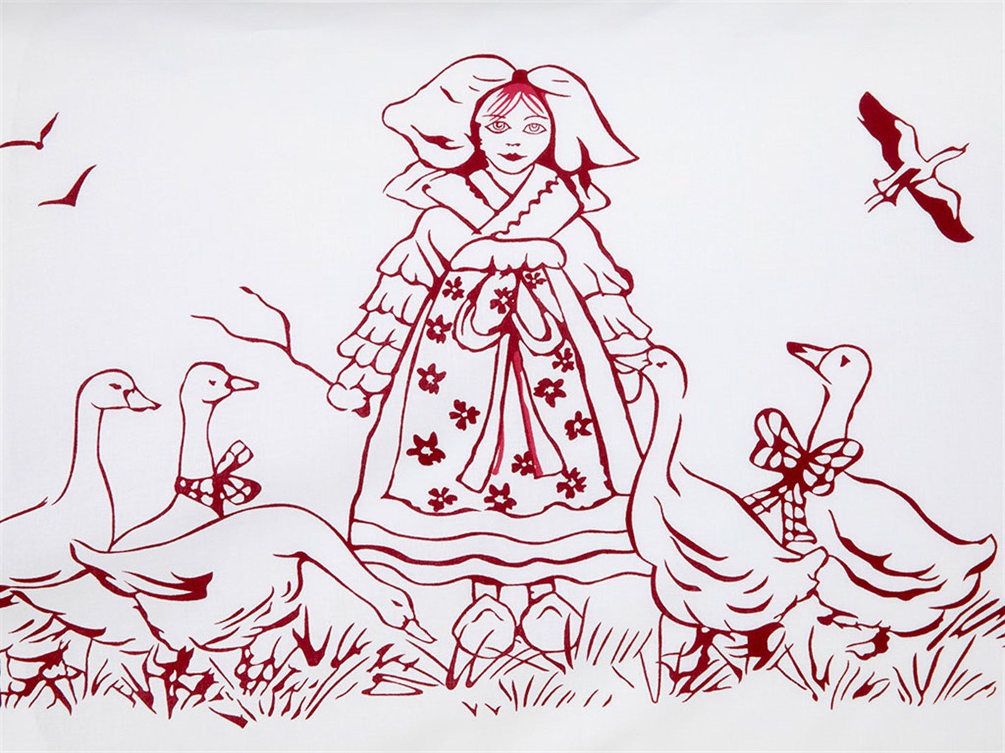 Fata de cabană 57 Tel / 144 Numărul de fir 2 set 50x70 cm Rosu bordo