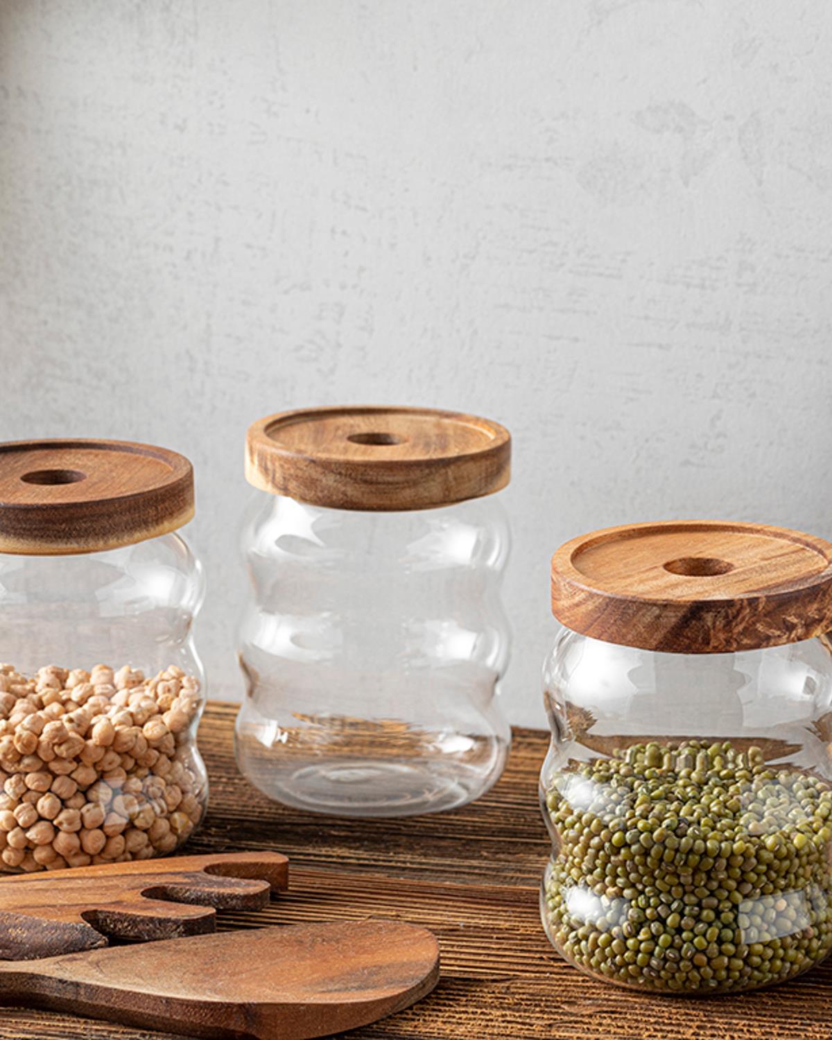 Fiona Borosilicate 3 Set Jar 550 ml Transparent