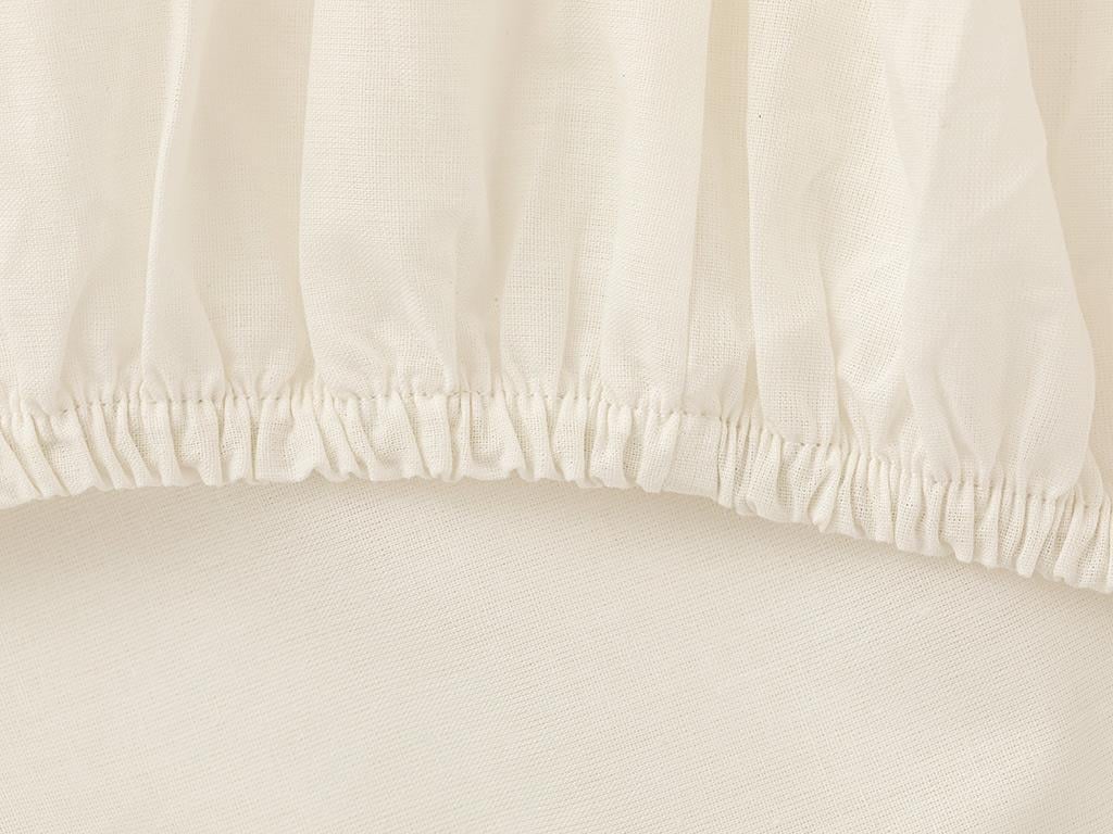 Flat 2 Cotton Double Fitted Sheet 160x200 cm Off White