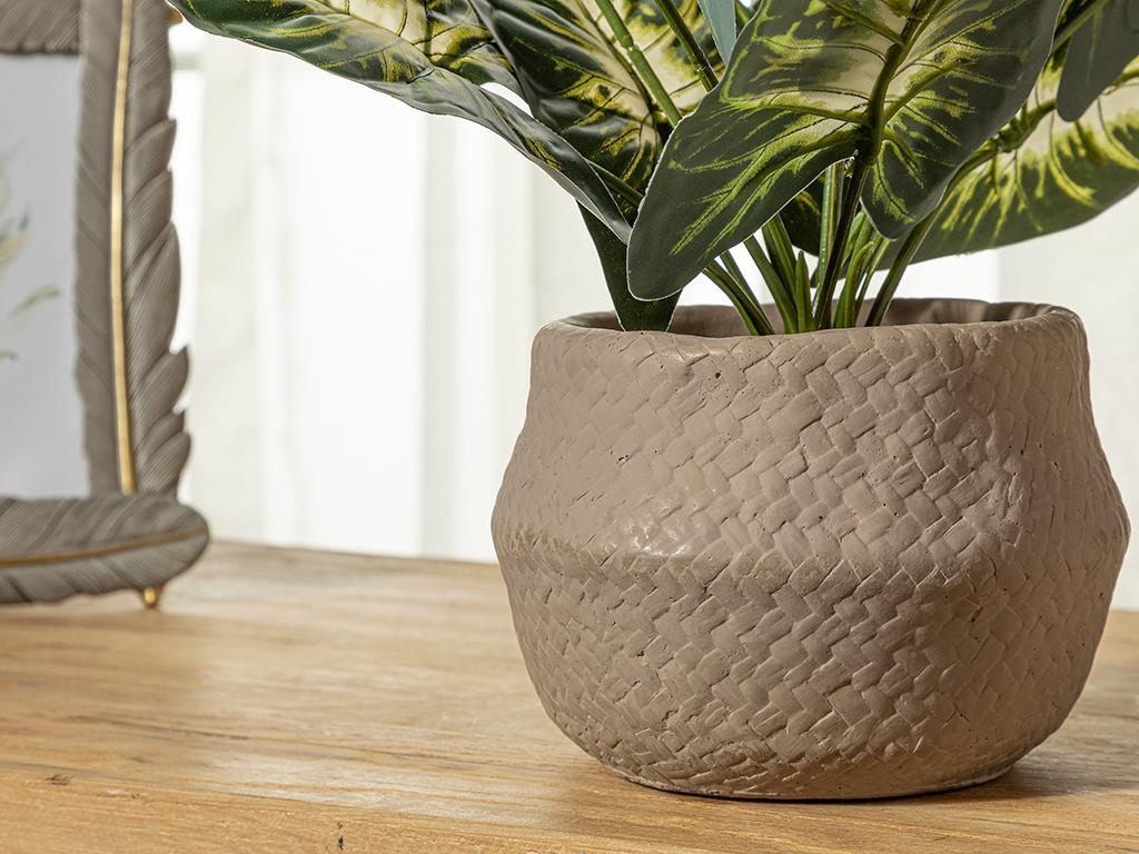 Dieffenbachia Artificial Flower with Vase 13x40 cm Green