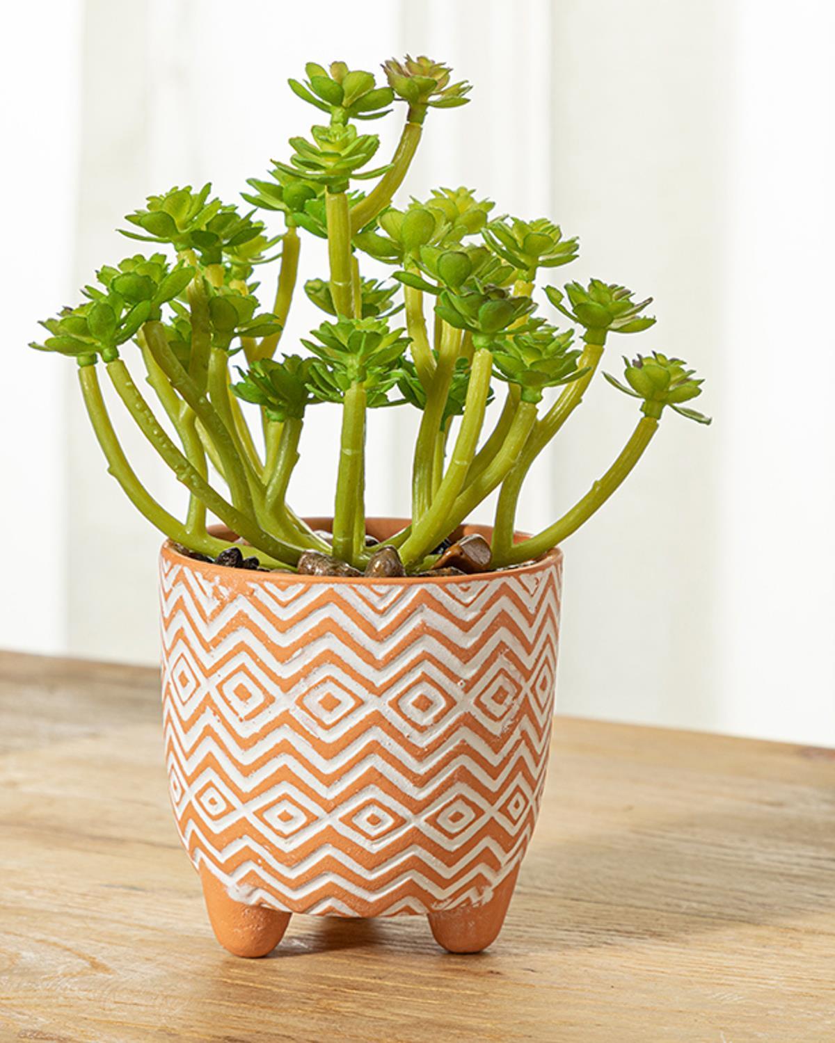 Succulent Artificial Flower with Vase 8x19 cm Green