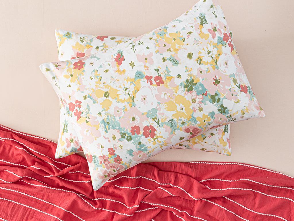 Floral Pureness Cottony 2 Set Față De Pernă 50*70 Cm Roz