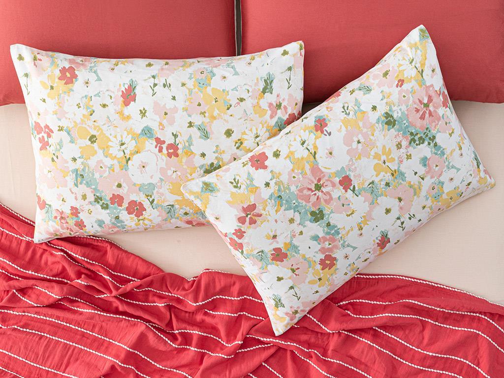 Floral Pureness Cottony 2 Set Față De Pernă 50*70 Cm Roz