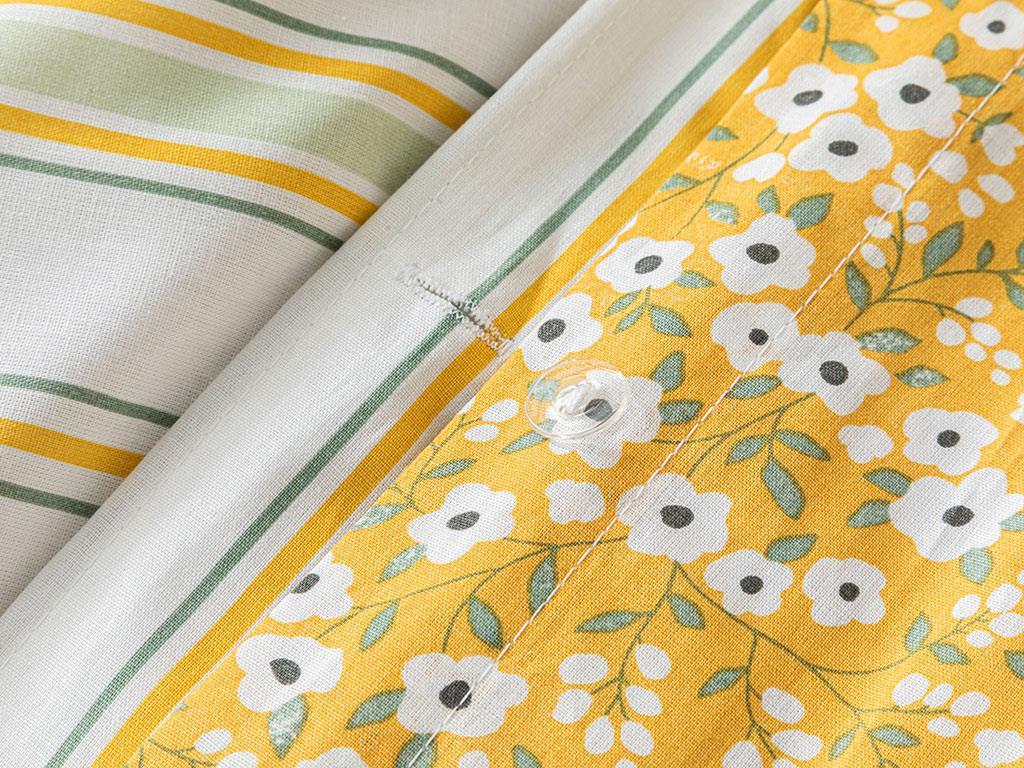 Florescence Set Lenjerie De Pat Dublu, Bumbac, 200*220 Cm, Pudra-Ecru