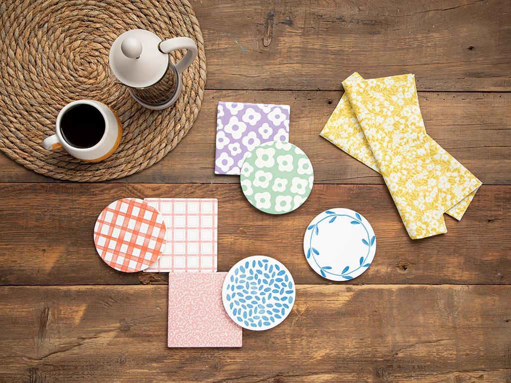 Flower Party Silicone Coaster 11 cm Green