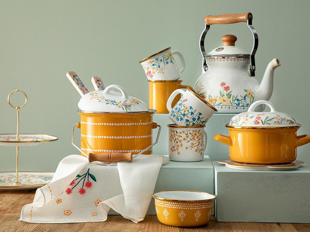 Flower Spree Enamel Pot 2,4 lt White