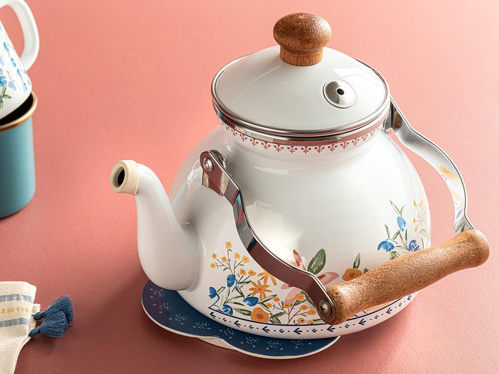 Flower Spree Enamel Pot 2,4 lt White