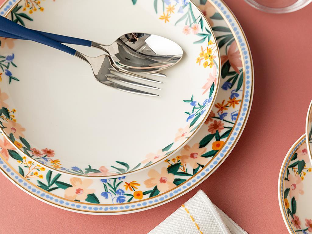 Flower Spree Porcelain Dinner Plate 20 cm White
