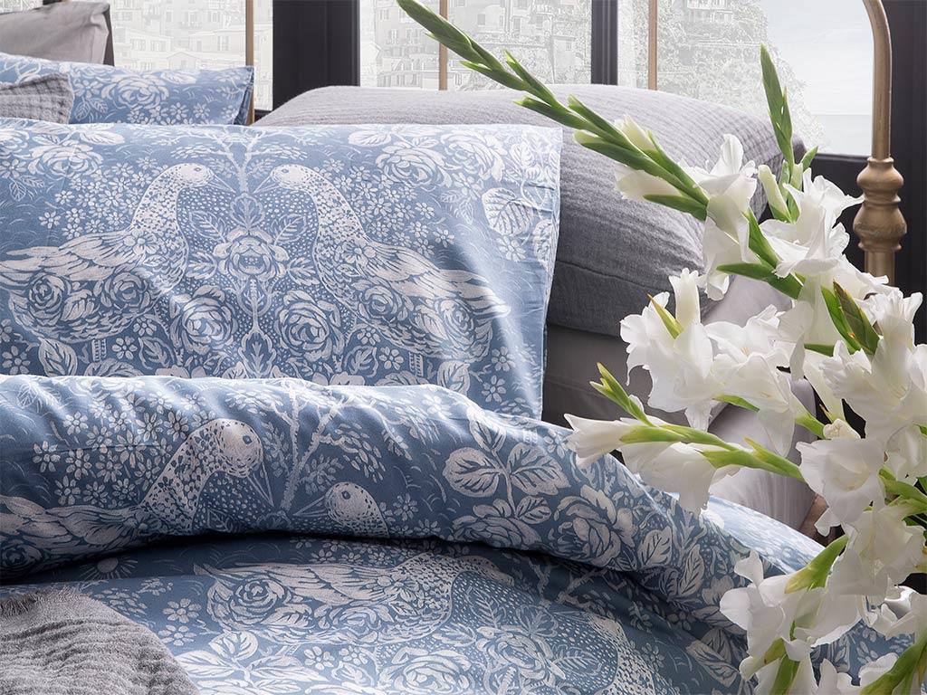 Gâscă fantezistă Bumbac King Size Set Lenjerie De Pat 240*220 Cm Albastru