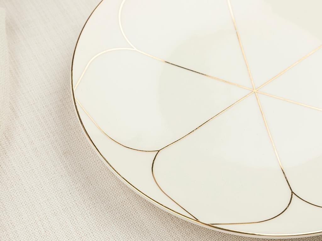 Galia Goldie Bone China Cake Plate 20 cm Gold