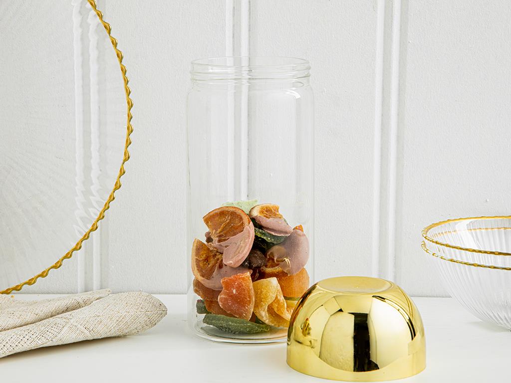 Galia Goldie Borosilicate Glass Jar 900 ml Gold