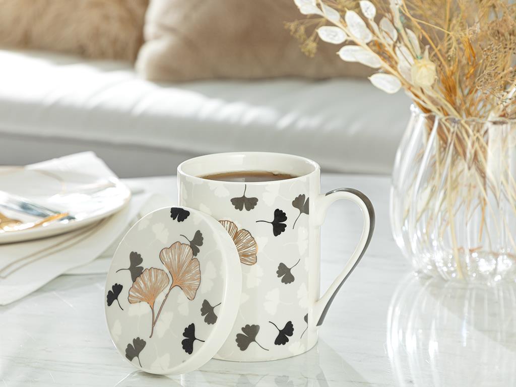 Gingko Touch New Bone Capped Cup 320 ml Black-Gold