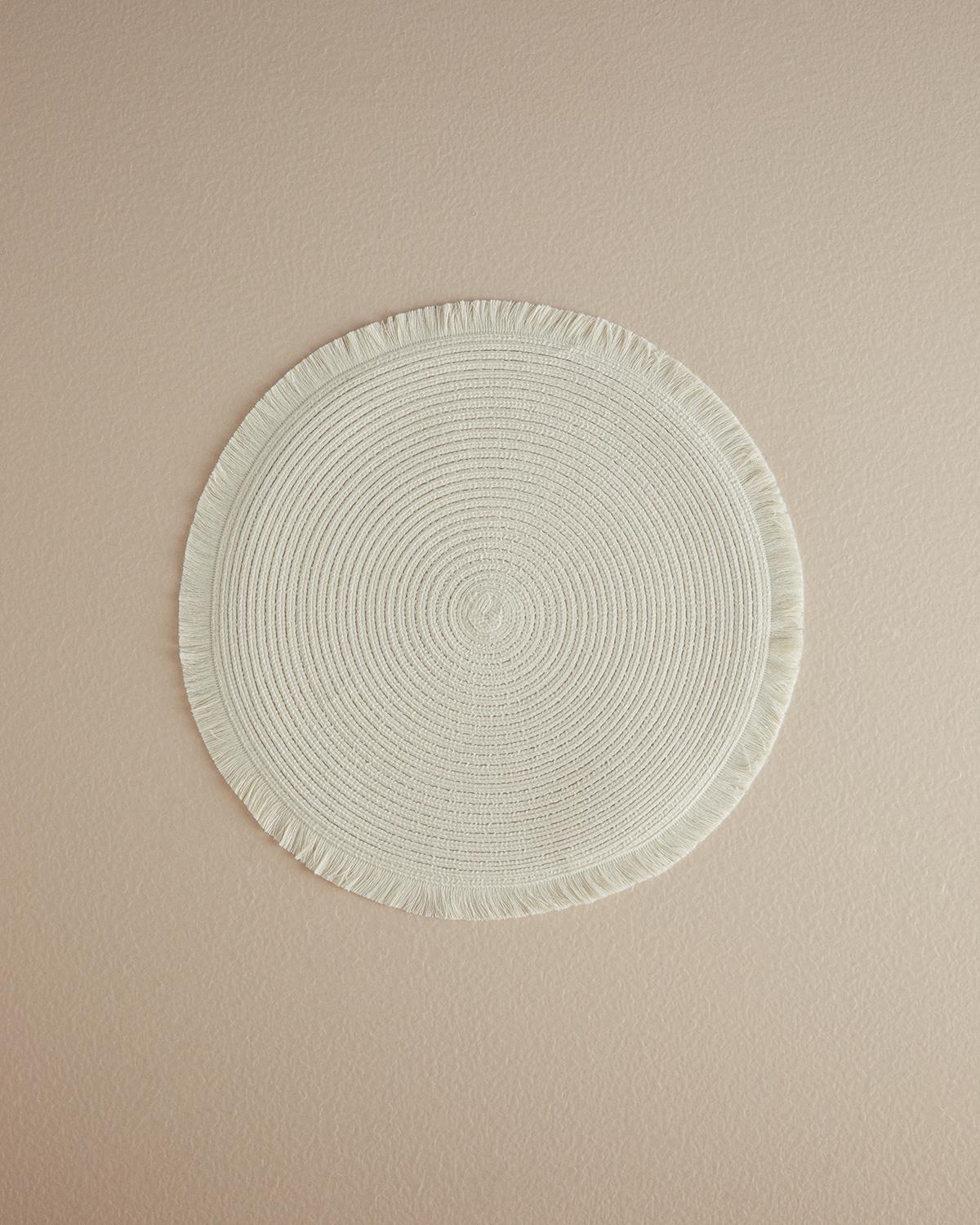 Glenna Polietilenă Cu 2 Piese Placemat Masă 38 cm Crem.