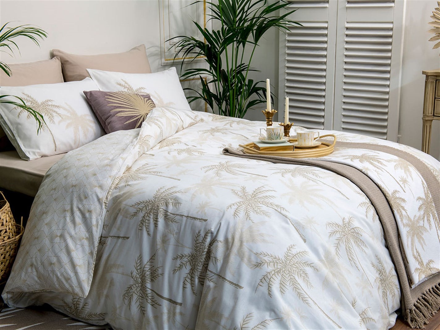 Glitter Palm 57 Tel / 144 Numărul de fir Meniu mare 240x220 cm Burgundia-gri