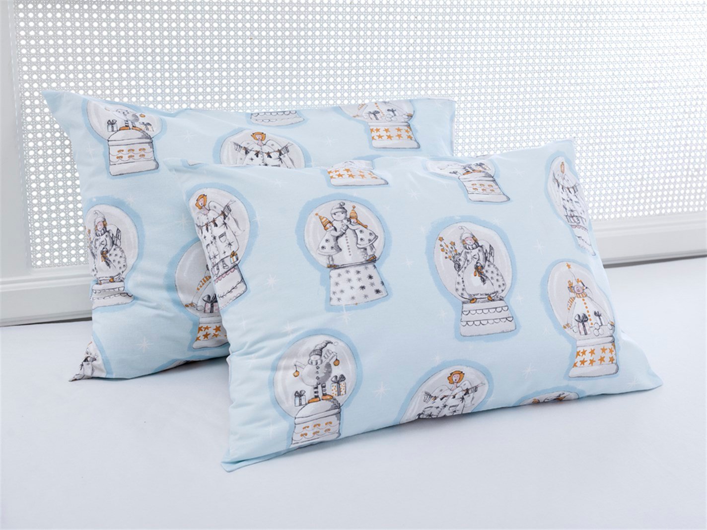Glob de zăpadă 57 Tel / 144 Numărul de fir 2 set 50x70 cm Albastru