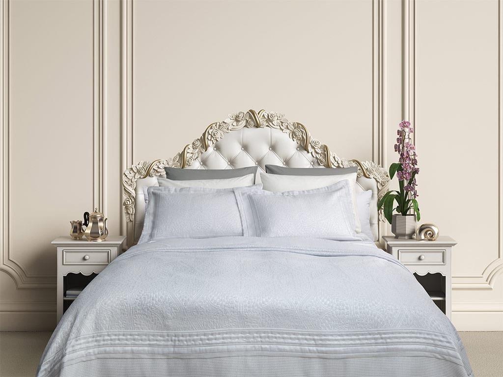 Glory  Jacard  King Size  SET CUVERTURĂ DE PA 280x280 Cm Argintiu