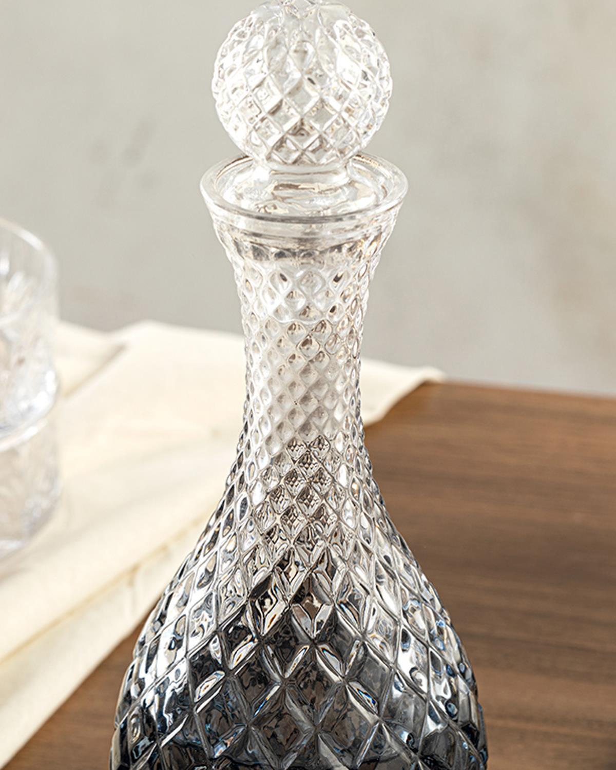 Glossy Glass Carafe 1300 ml Dark Blue