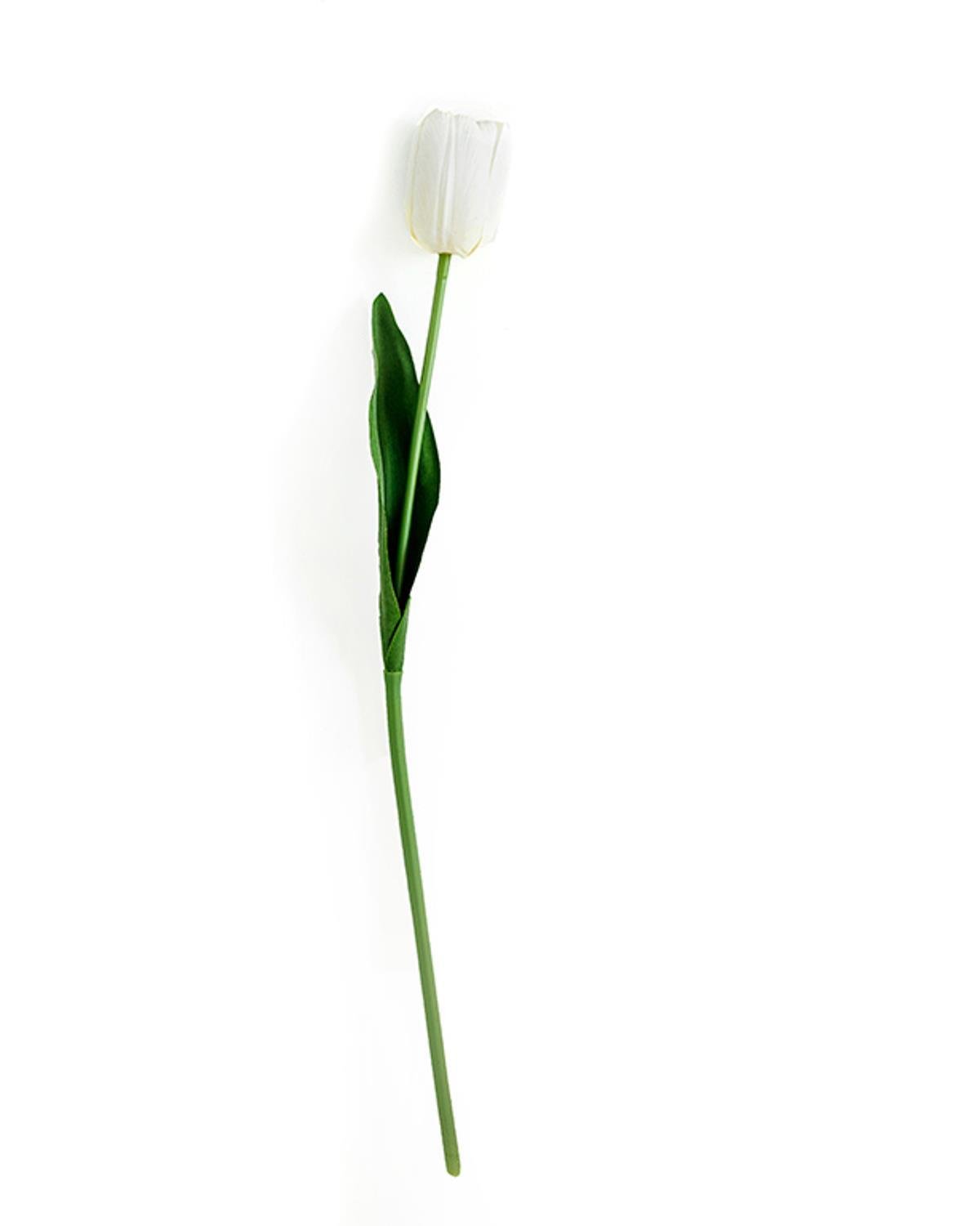 Tulip Garden Single Branch Artificial Flowe 45 cm White