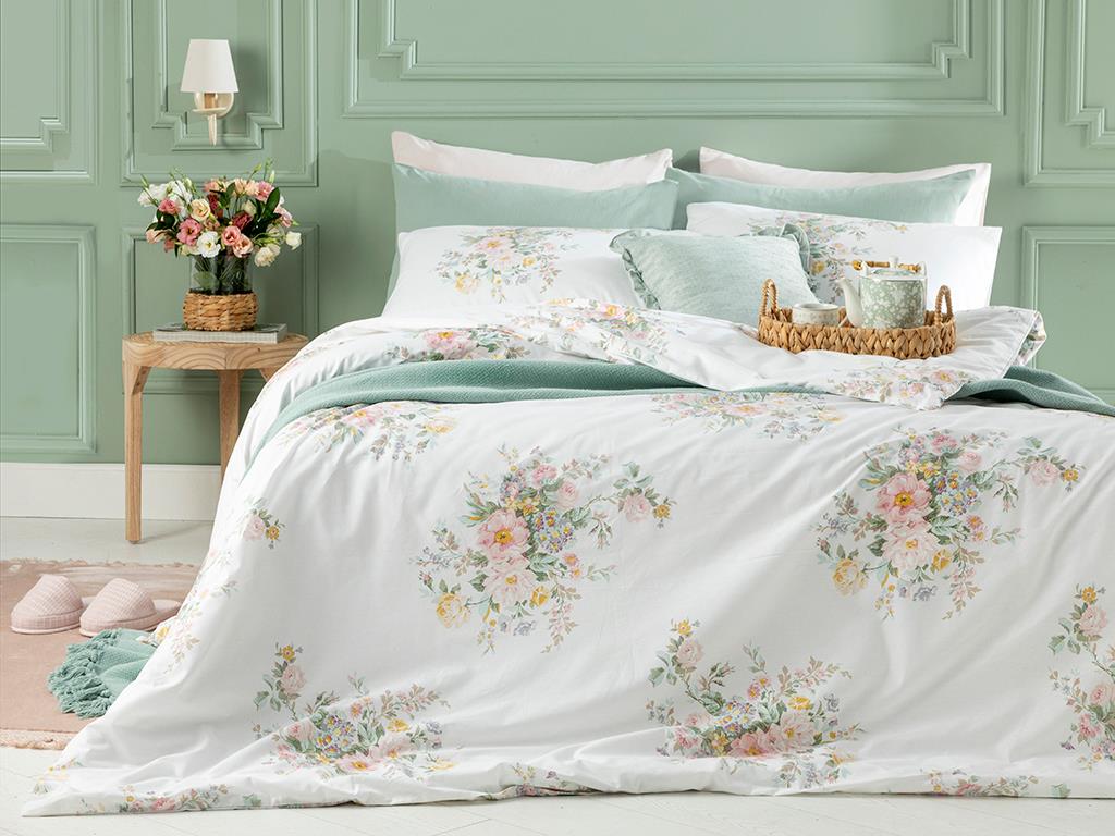 Cottage Garden Cotton For One Person Duvet Cover Set Pack 160x220 cm Powder