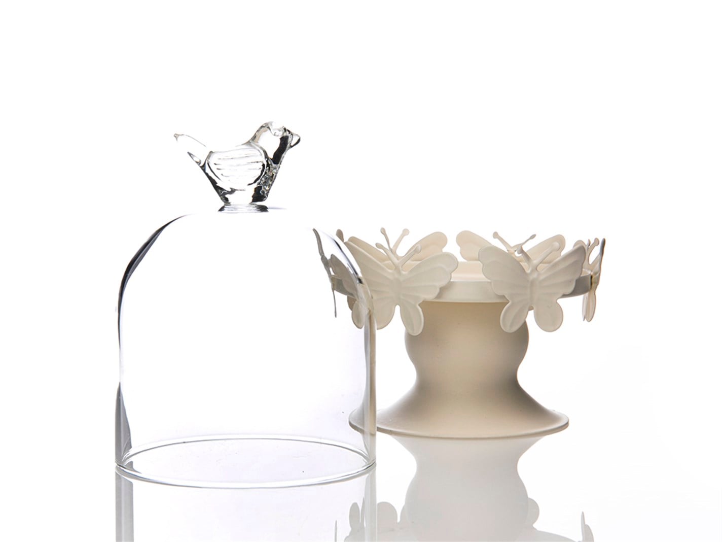 Grădină de fluturi  Sticlă acoperită 9,5x9.5x15,5 cm Albastru deschis