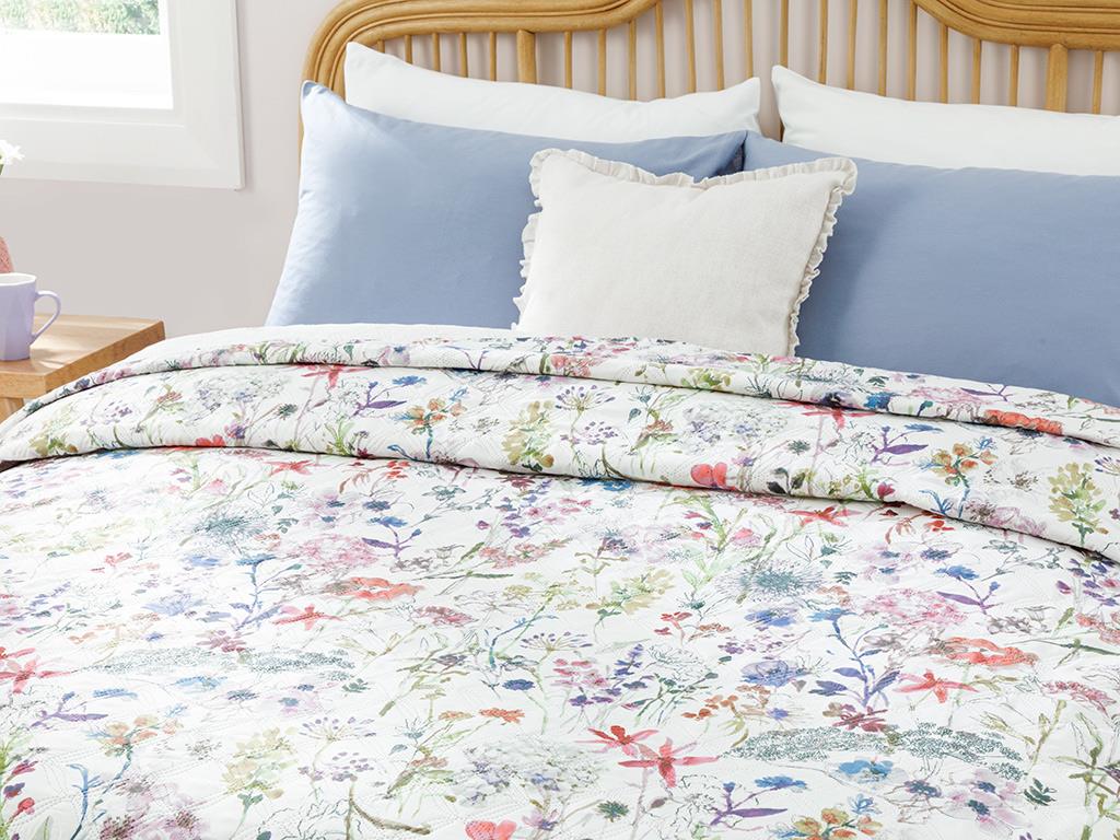 Grădină de primăvară King Size Cuvertură Multifuncțională 240*220 Cm Roz