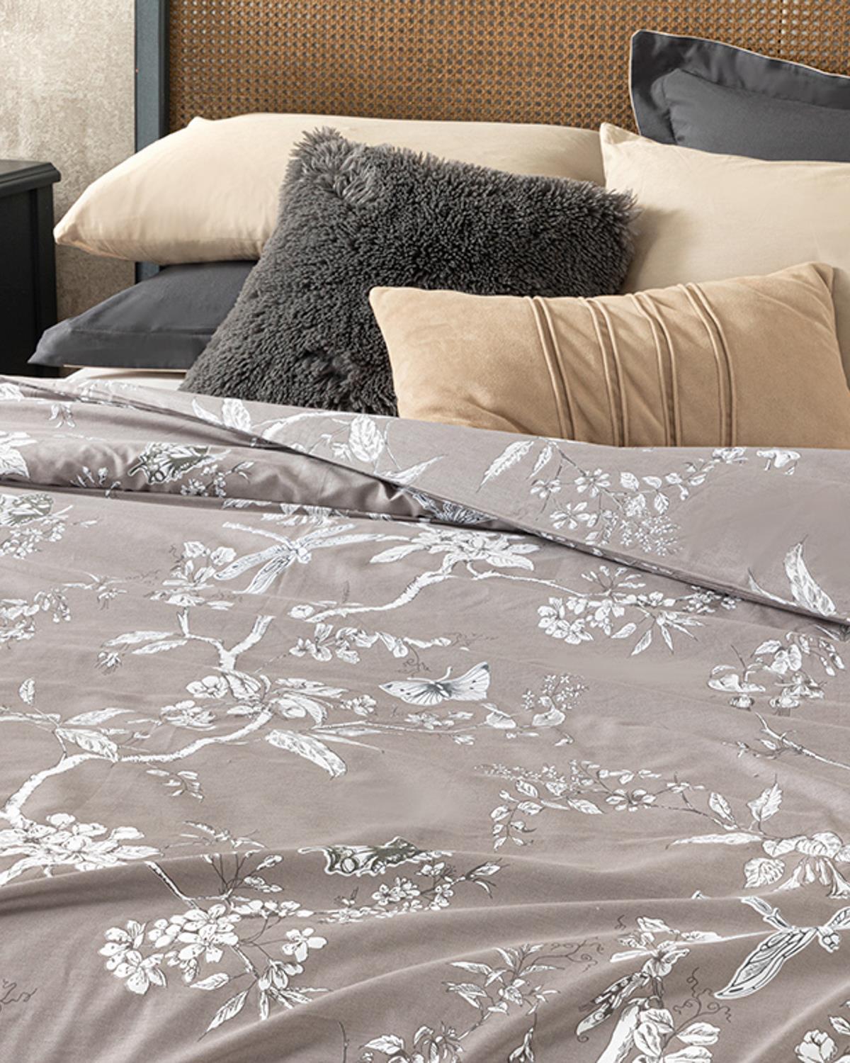 Grădină secretă Cu Bumbac Extra King Lenjerie De Pat 260X240 CM Maro