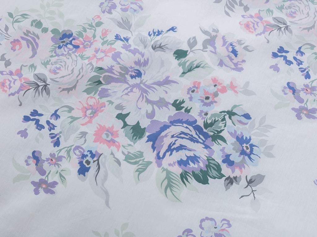 Gradina Florala Cottony Persoană Dublă Lenjerıe De Pat 200*220 Cm Liliac.