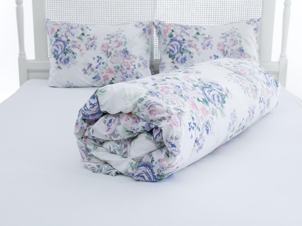 Gradina Florala Cottony Persoană Dublă Lenjerıe De Pat 200*220 Cm Liliac.