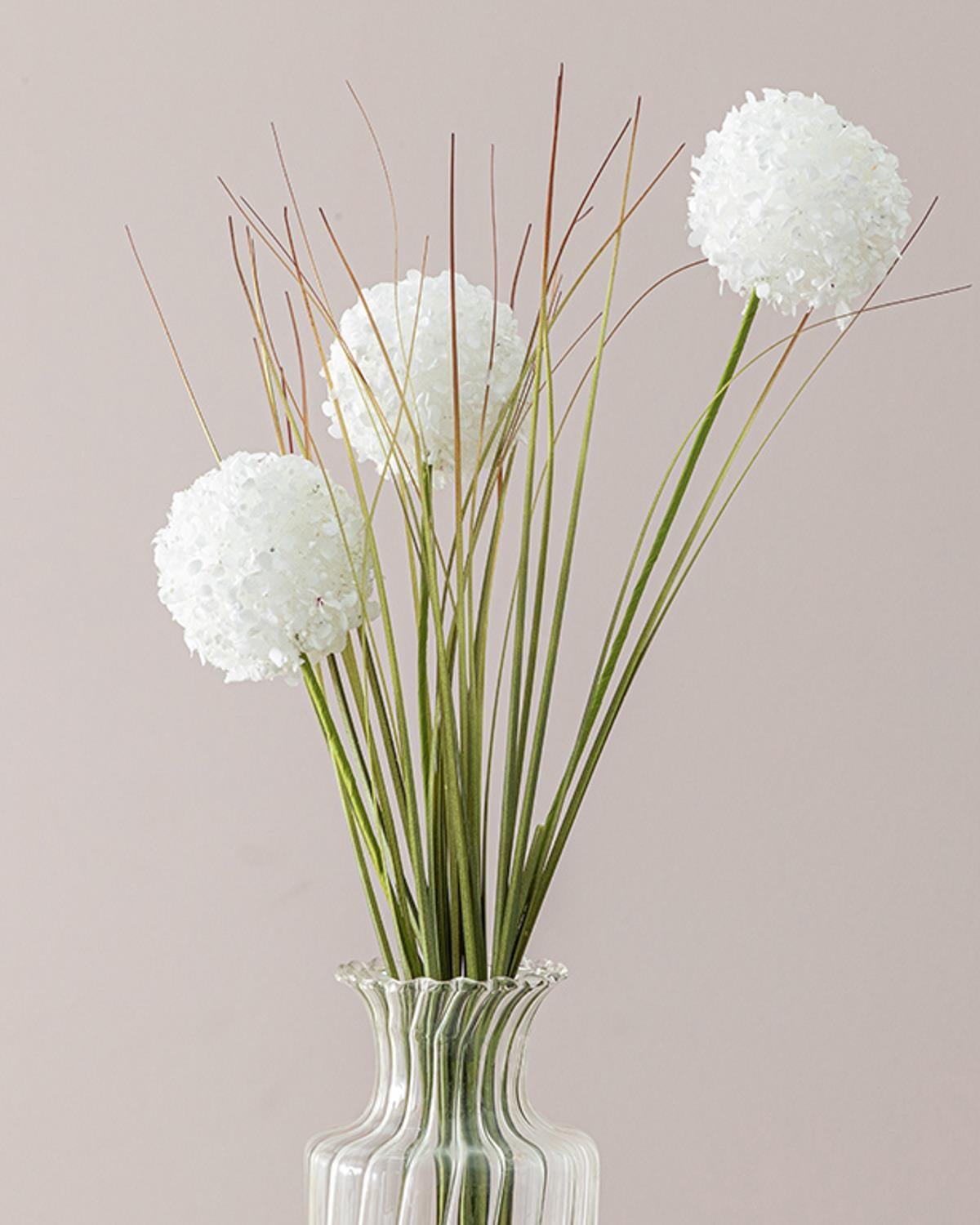 Grass Bush Artificial Flower - One Pc 63 cm White