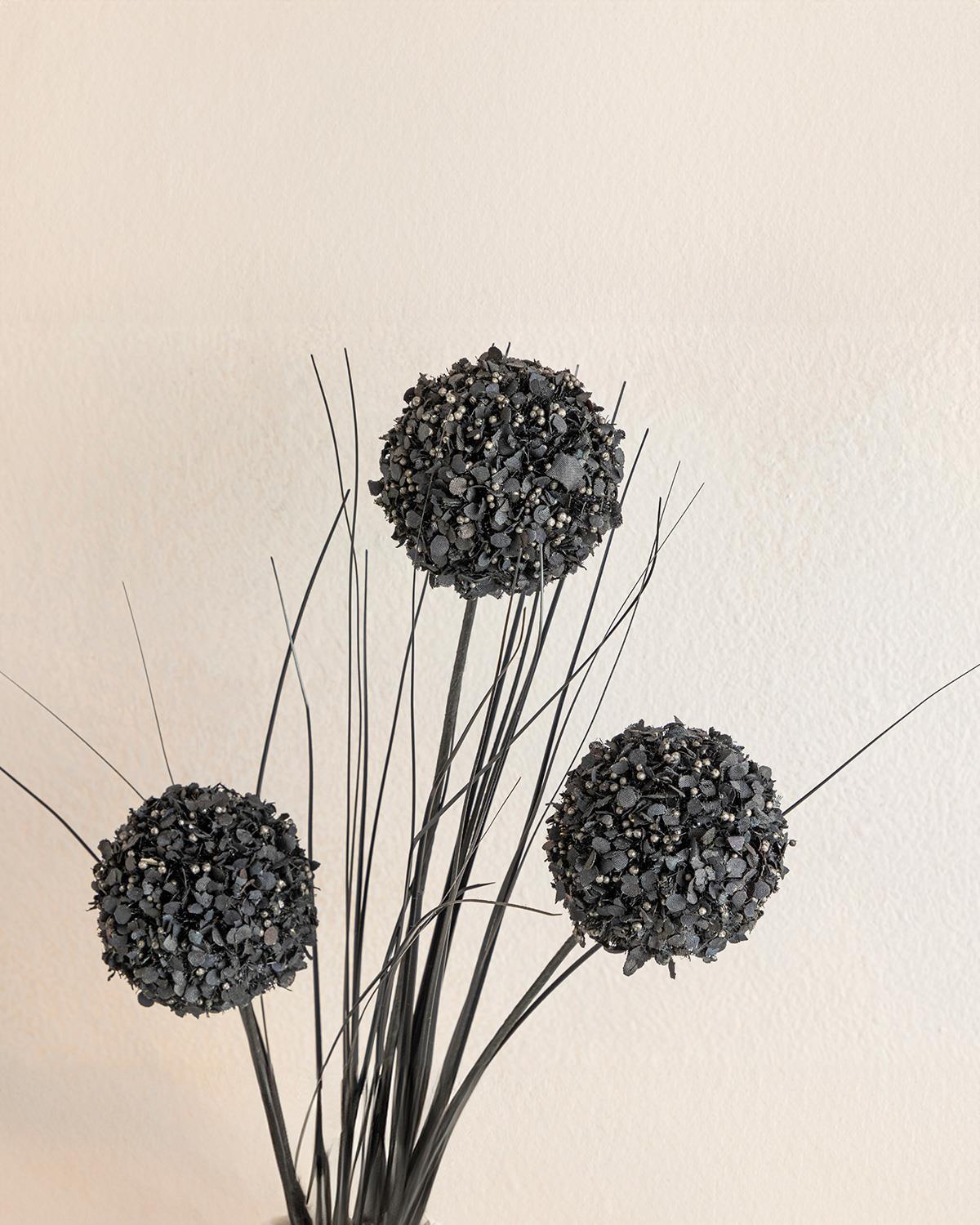 Grass Bush Plastic Artificial Flower - One Pc 63 cm Black