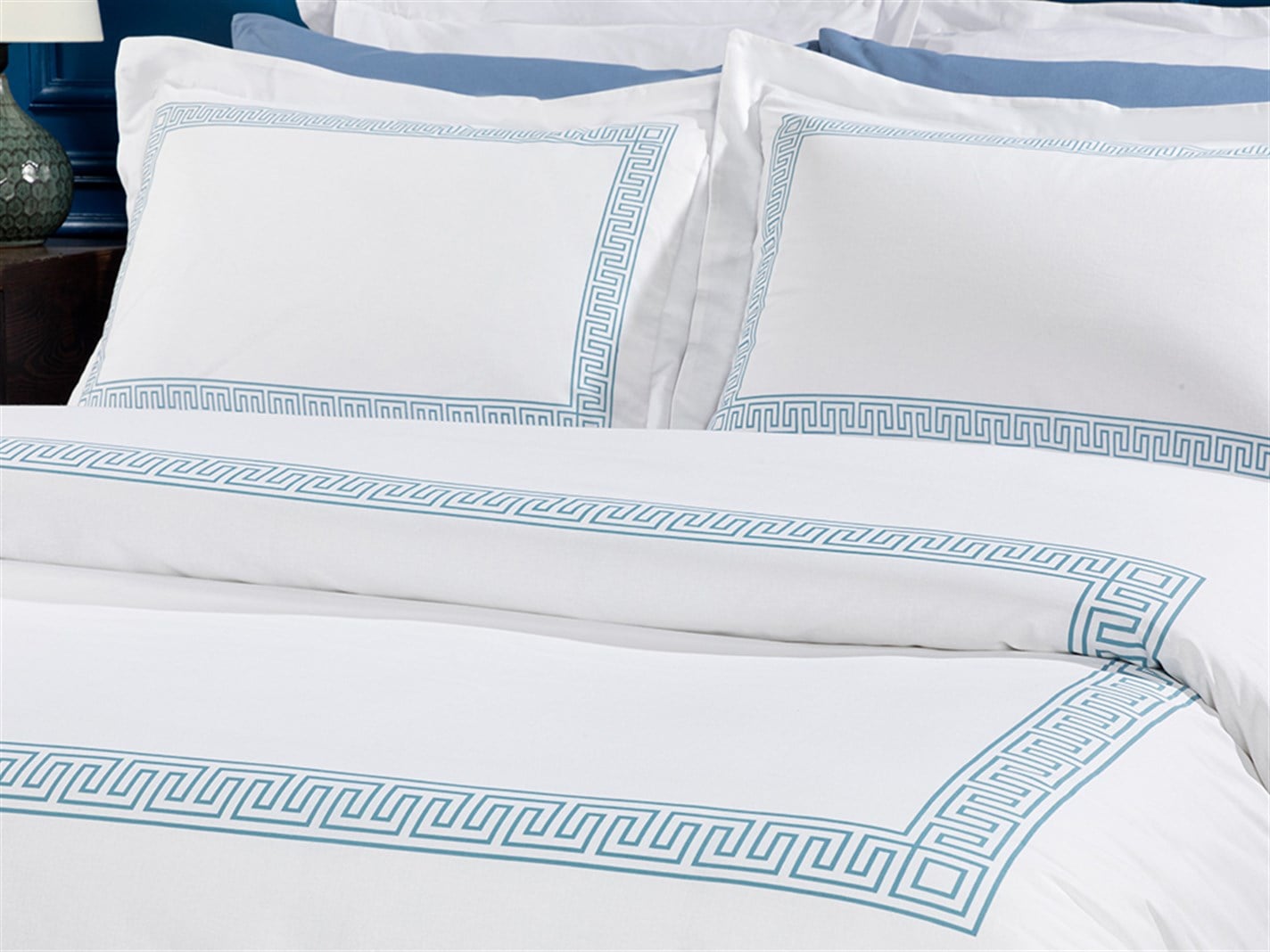 Greek Ribbon 57 Tel / 144 Numărul de fir Meniu mare 240x220 cm Turcoaz