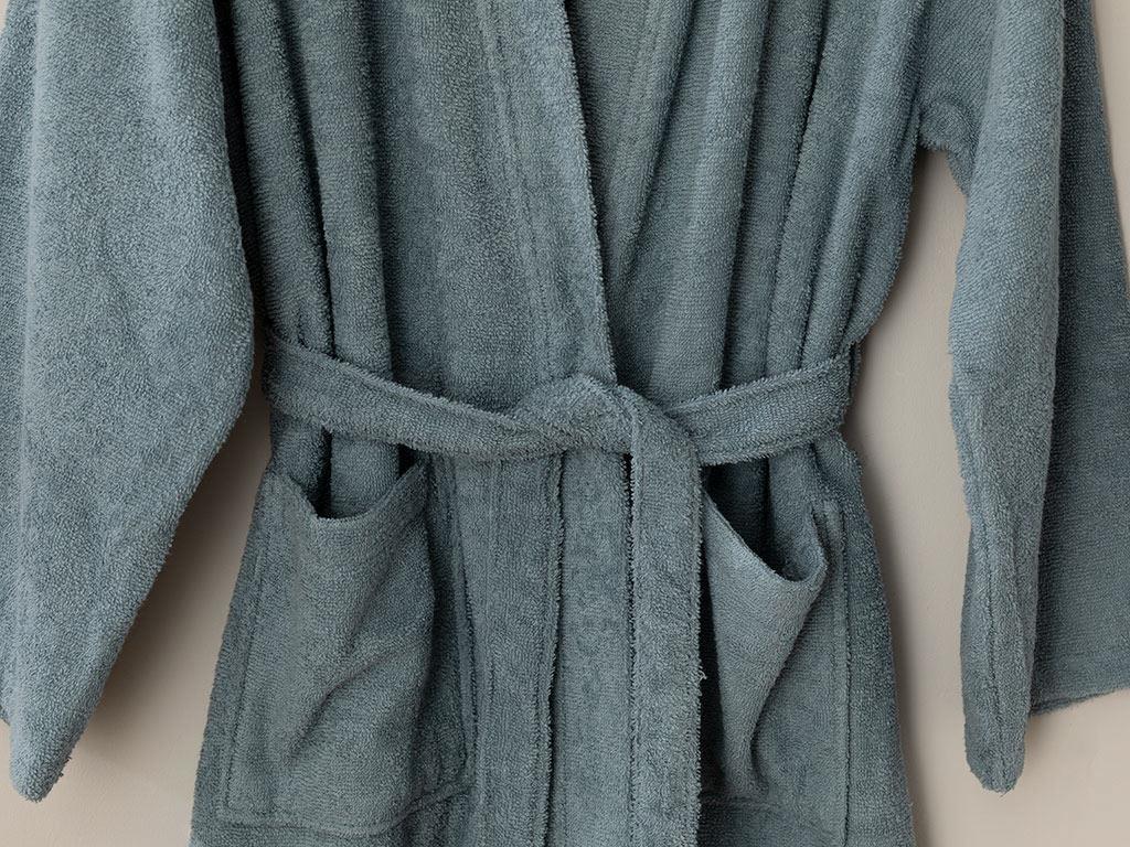 Halat de baie, Plain, bumbac, L-XL, albastru indigo