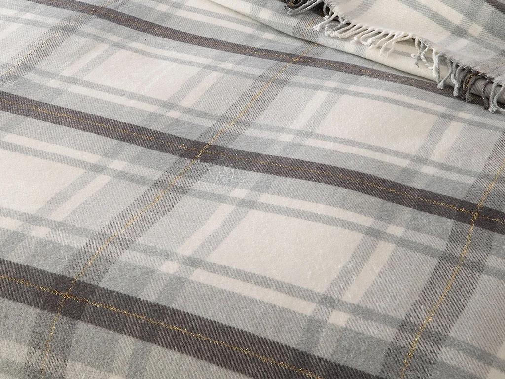 Halden Bumbac Sclipitor King Size Pătură 220*240 Cm Gri