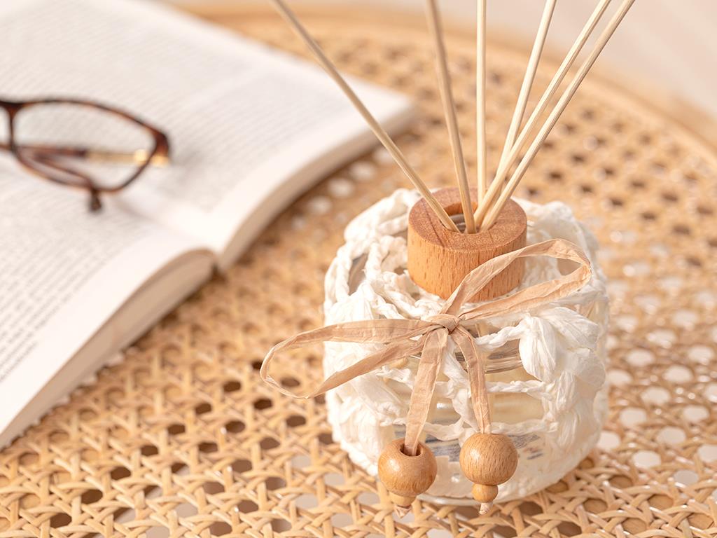 Handmade Sticlă Aromă De Cameră Cu Bețișoare 200 Ml Alb