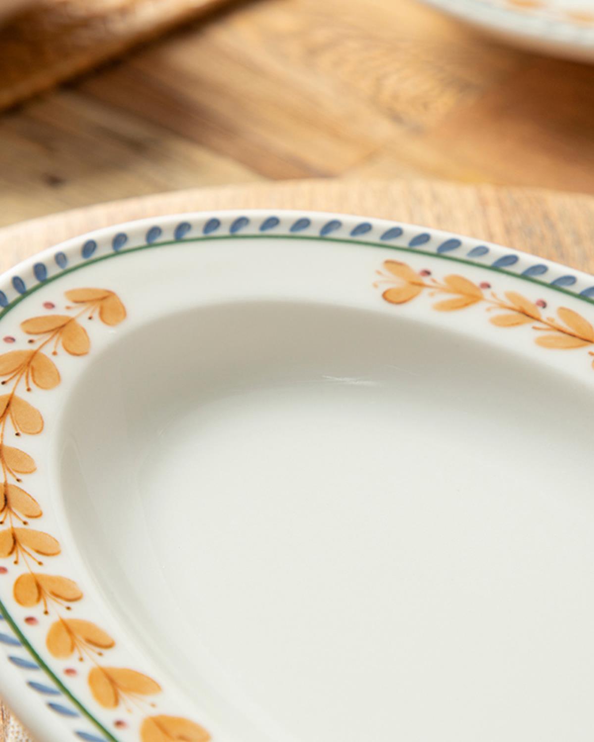 Hermosa Porcelain Platter 24 cm Blue - Mustard - Green
